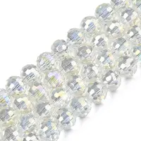 Electroplate Transparent Glass Beads Strands