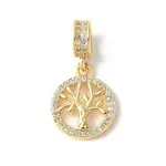 Brass Micro Pave Cubic Zirconia European Dangle Charms