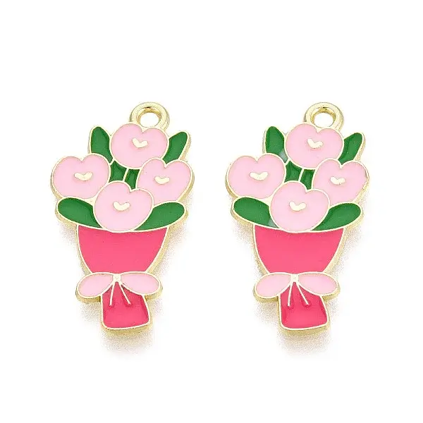 Valentine's Day Alloy Enamel Pendants