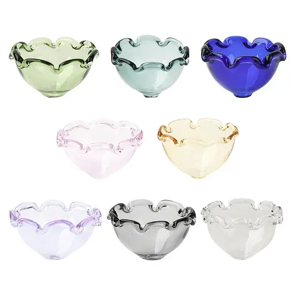 16Pcs 8 Colors Glass Bead Cone for Wind Chimes Making