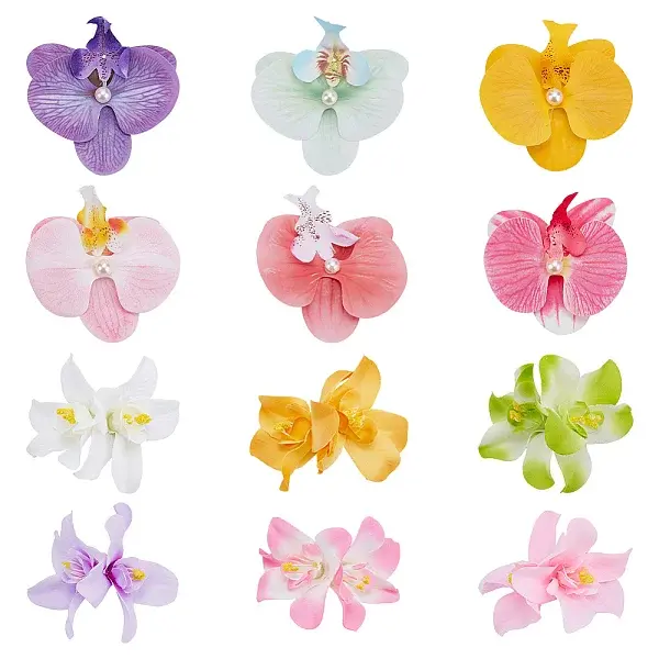 12Pcs 12 Styles Polyester Alligator Hair Clips