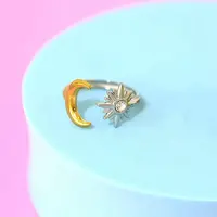 304 Stainless Steel Micro Pave Cubic Zirconia Cuff Open Rings