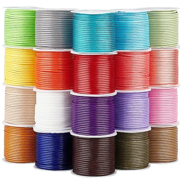 20 Rolls 20 Colors Waxed Polyester Cords
