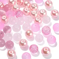 100Pcs Transparent Frosted Glass Beads Strands