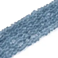 Frosted Transparent Glass Beads Strands