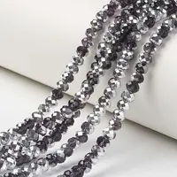Electroplate Transparent Glass Beads Strands