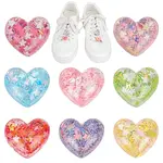 16Pcs 8 Colors Heart Resin Shoes Shoe Buckle Clips