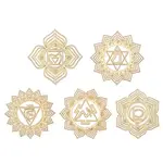 50Pcs 5 Styles Undyed Wood Connector Charms Set