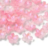 30Pcs Electroplate Transparent Glass Beads