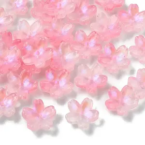 30Pcs Electroplate Transparent Glass Beads