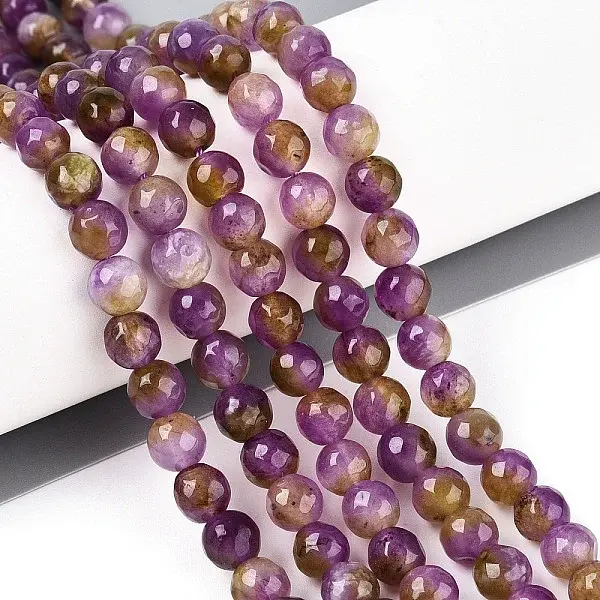 Dyed Natural White Jade Beads Strands