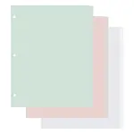 48Pcs 3 Colors PP Plastic Binder Index Divider Sheets