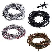 4Pcs 4 Colors Halloween Plastic with Iron Inside Fake Barbed Wire Garlands for Party Home Decoration Crafts