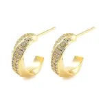 Rack Plating C-Shaped Brass Stud Earrings