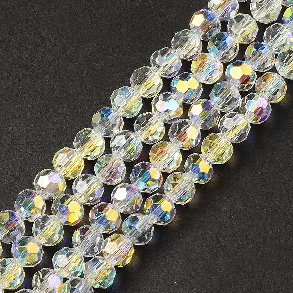 Transparent Electroplate Glass Beads Strands