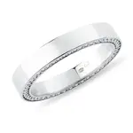 Pánský prsten v bílém zlatě s diamanty po straně obroučky KLENOTA