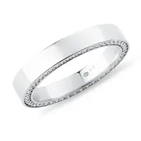 Pánský prsten v bílém zlatě s diamanty po straně obroučky KLENOTA