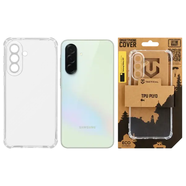 Zadní kryt Tactical TPU Plyo pro Samsung Galaxy A37, transparentní