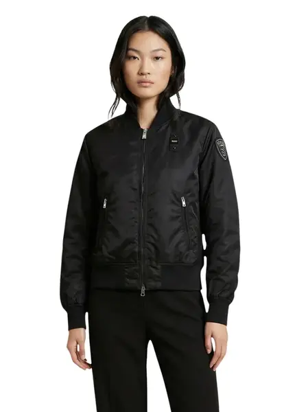 Blauer dámska bomber bunda