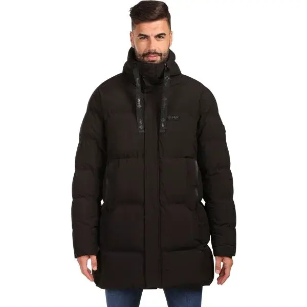 KILPI NELSON Pánsky zateplený kabát, čierna, veľkosť