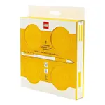 LEGO zápisník s gelovým perem jako klipem a náhradní náplní – žlutý