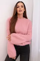 Kesi Włoski Svetr dámský z mohairu s bufáčovými rukávy malinová