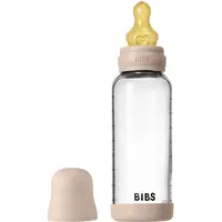 BIBS Baby Glass Bottle Round Latex antikoliková lahev Blush 240 ml