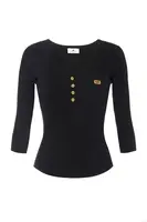 Černé tričko s 3/4 rukávy