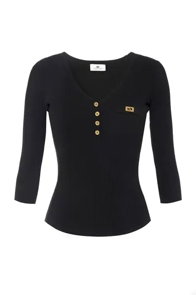 Černé tričko s 3/4 rukávy