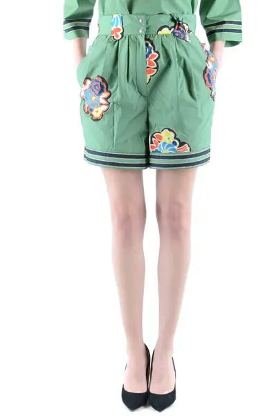 Dámské zelené kraťasy s květinovým vzorem