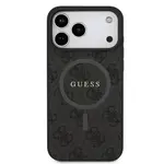 Zadní kryt Guess PU Leather 4G Colored Ring Magnetic pro Apple iPhone 17 Pro Max, černá