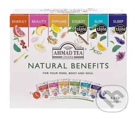 Natural Benefits Selection (Výber bylinných a zelených čajov, 60 sáčkov)