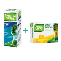 TANTUM VERDE DUO 1,5 mg/ml + 5 mg/ml orální sprej, roztok 15 ml a Tantum Verde Orange and Honey 3 mg 20 pastilek