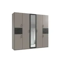 MID.YOU ŠATNÍ SKŘÍŇ S OTOČNÝMI DVEŘMI, barvy grafitu, šedá, Sahara, 225/208/58 cm