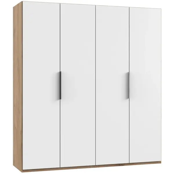 MID.YOU ŠATNÍ SKŘÍŇ S OTOČNÝMI DVEŘMI, bílá, barvy dubu, 200/216/58 cm