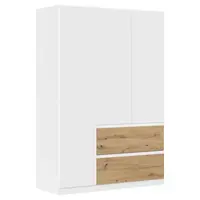 Rauch Möbel ŠATNÍ SKŘÍŇ S OTOČNÝMI DVEŘMI, bílá, dub artisan, 136/197/54 cm