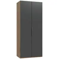 MID.YOU ŠATNÍ SKŘÍŇ S OTOČNÝMI DVEŘMI, barvy grafitu, barvy dubu, 100/236/58 cm
