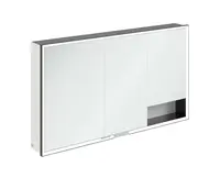 Villeroy & Boch My View+ - Zrcadlová skříňka s LED osvětlením 130x75x17 cm, 3 dvířka, matná černá/šedá B48113VE