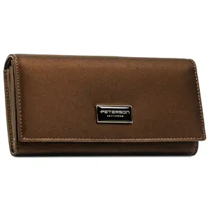 Dámská koženkovo/kožená peněženka hnědá - Peterson Birgita