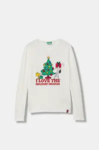 Dětské bavlněné tričko s dlouhým rukávem United Colors of Benetton