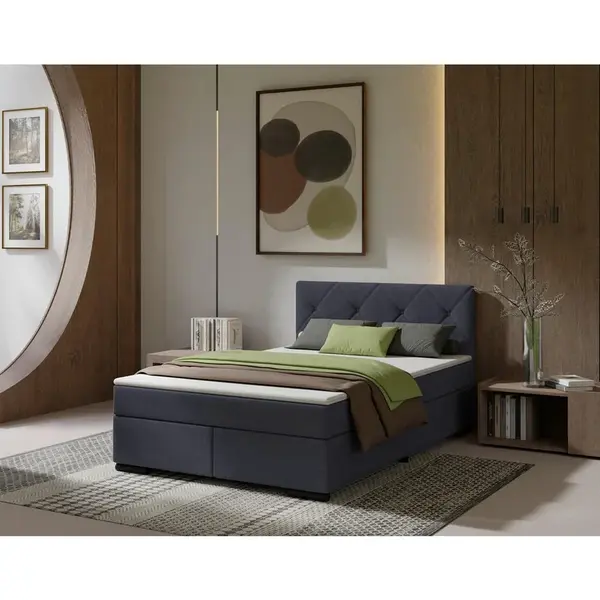 MID.YOU POSTEL BOXSPRING, 140/220 cm, antracitová