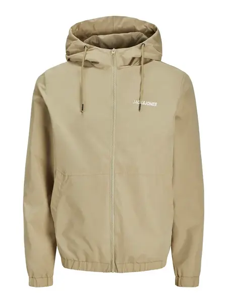 JACK & JONES Prechodná bunda 'JWHMASH'  tmavobéžová / biela