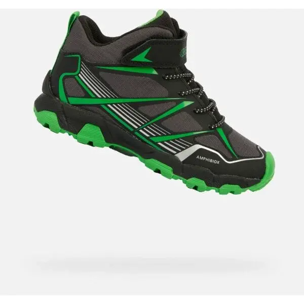 Geox J MAGNETAR B ABX Chlapecká volnočasová obuv, šedá, velikost