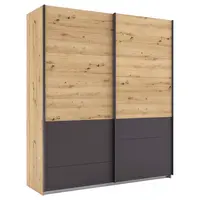 Rauch Möbel SKŘÍŇ S POSOUVACÍMI DVEŘMI, šedá, dub artisan, 181/210/62 cm