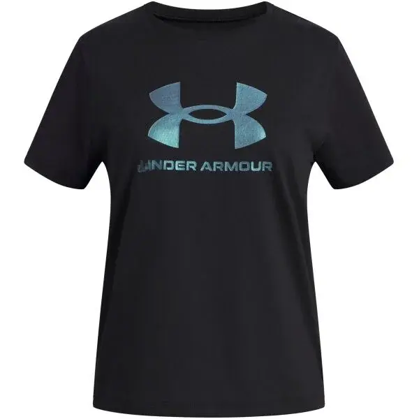 Under Armour RIVAL SHIMMER Dívčí tričko, černá, velikost XS