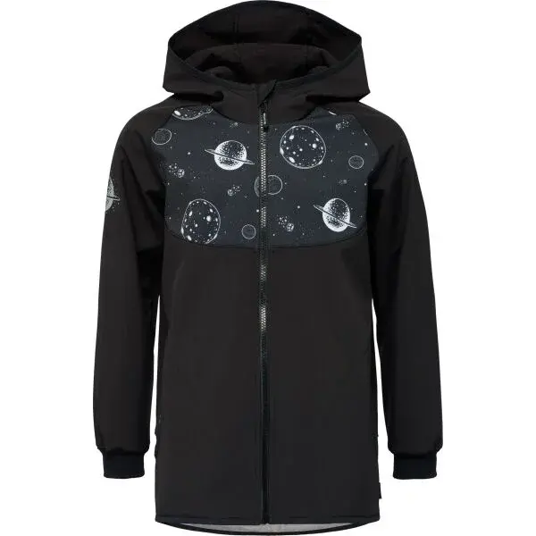 UNUO BASIC Dětská softshellová bunda, černá, velikost 122-128