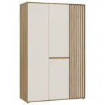 Hom`in ŠATNÍ SKŘÍŇ S OTOČNÝMI DVEŘMI, barvy dubu, pískové barvy, 128,7/200/54 cm