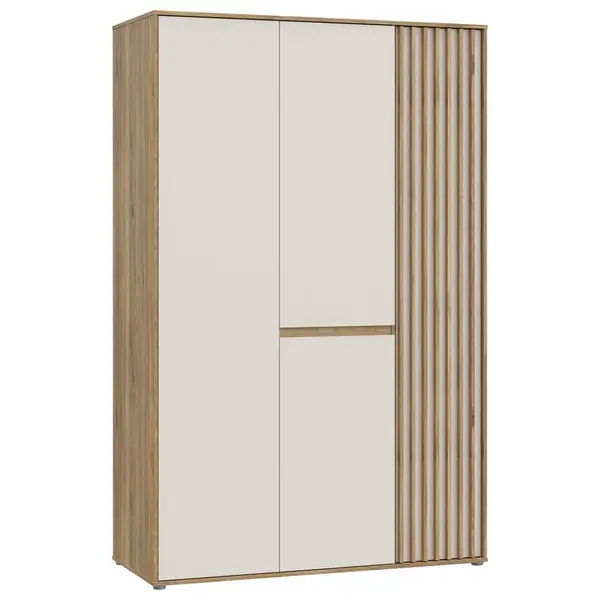 Hom`in ŠATNÍ SKŘÍŇ S OTOČNÝMI DVEŘMI, barvy dubu, pískové barvy, 128,7/200/54 cm