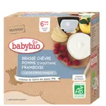 BABYBIO Svačinka z kozího mléka s jablkem a malinami 4 x 85 g