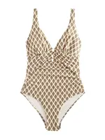 Next Jednodielne plavky  kaki / ružová / čierna